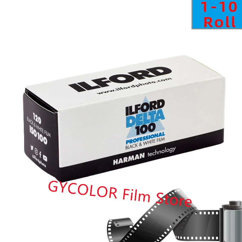 1/2/3/5/10 Rolls Original ILFORD DELTA 100 120 Professional Black and White Negative Film ILFORD Detailed Image