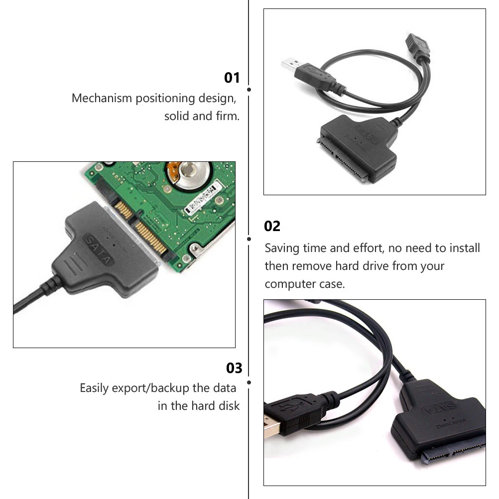 

2pcs Usb To Line Usb 2.0 Easy Drive Cable For Laptop Plug Play No Driver Required Hard Disk Accessory Data Cable For Hard
