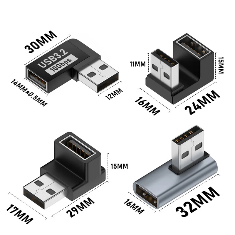 USB 3.0 ذكر إلى أنثى 90 درجة الزاوية اليمنى تمديد محول الكوع 10Gbps لأجهزة الكمبيوتر المحمول طابعة ماوس لوحة المفاتيح القرص الصلب المحمول #3