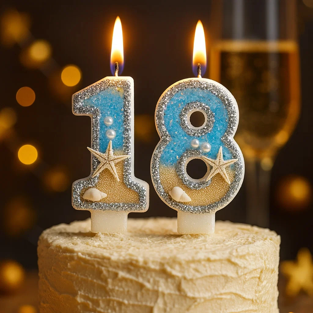 1 pçs azul estrela do mar oceano feliz aniversário bolo decoração 0-9 número vela príncipe meninos festa decoração vela vela digital
