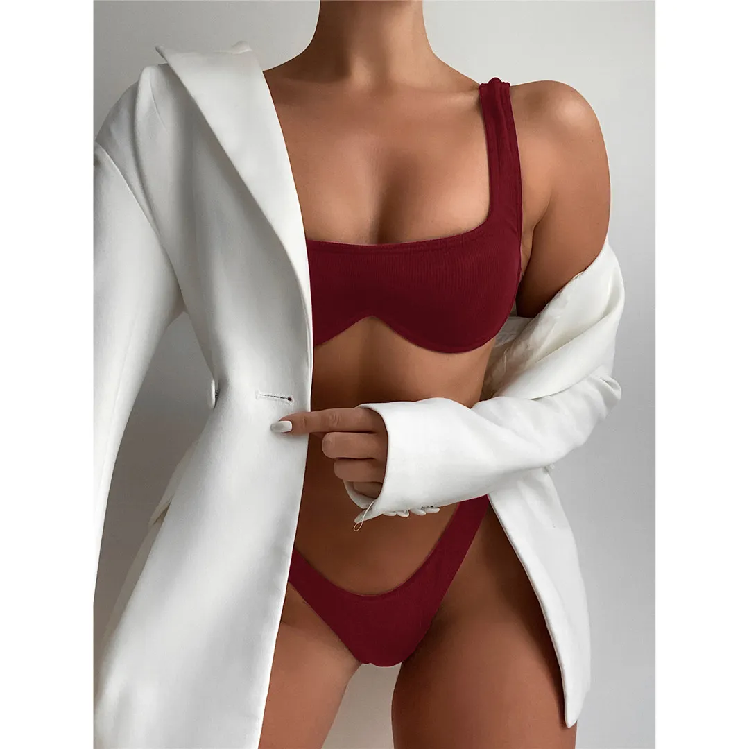 Sexy V-Bar-Bikini mit Bügel, Damen-Badeanzug, zweiteiliges Bikini-Set, brasilianischer Badeanzug, Badebekleidung für Damen, V2870 – Detail 20