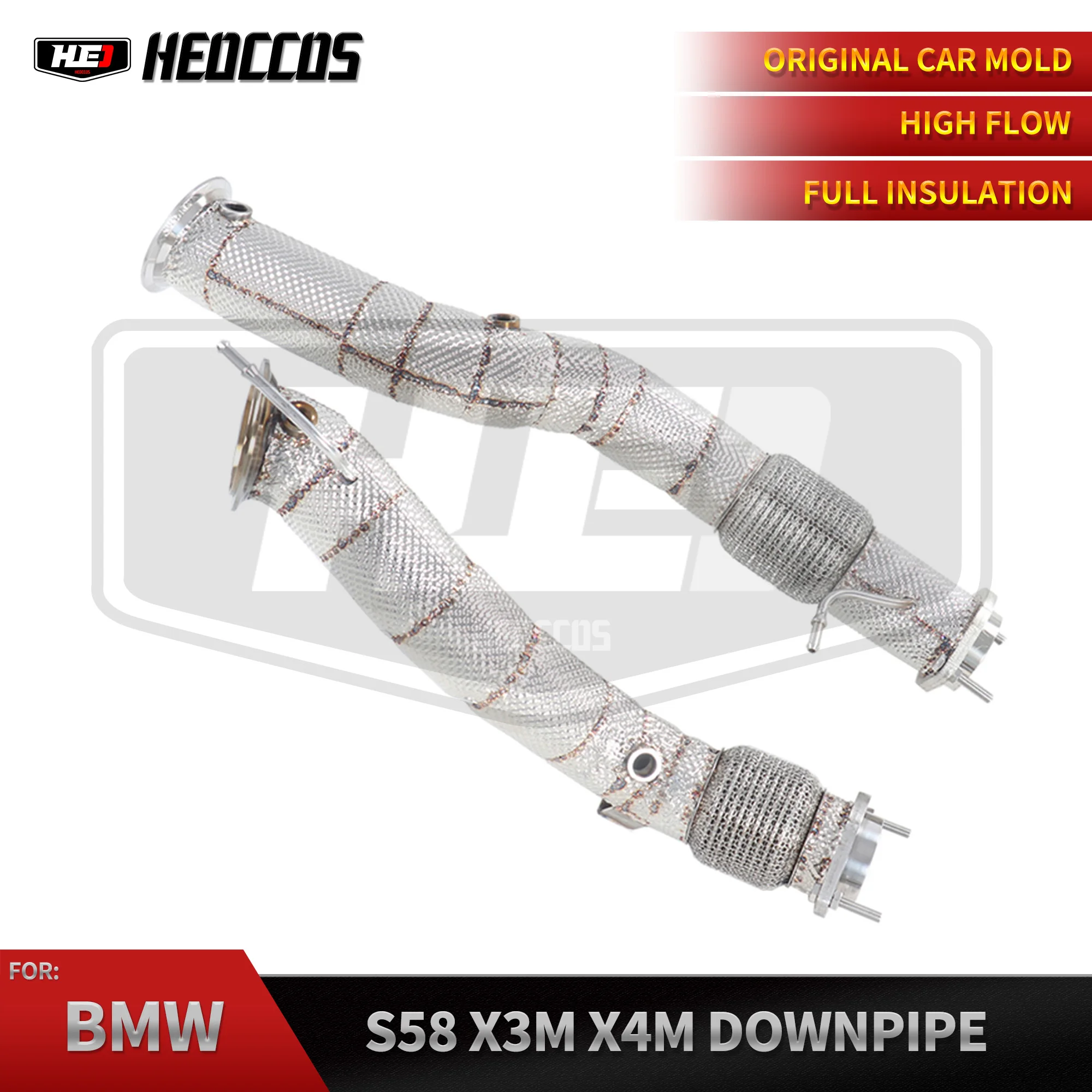 HEO High flow Exhaust Downpipe  For BMW S58 X3M X4M downpipe with heat insulation