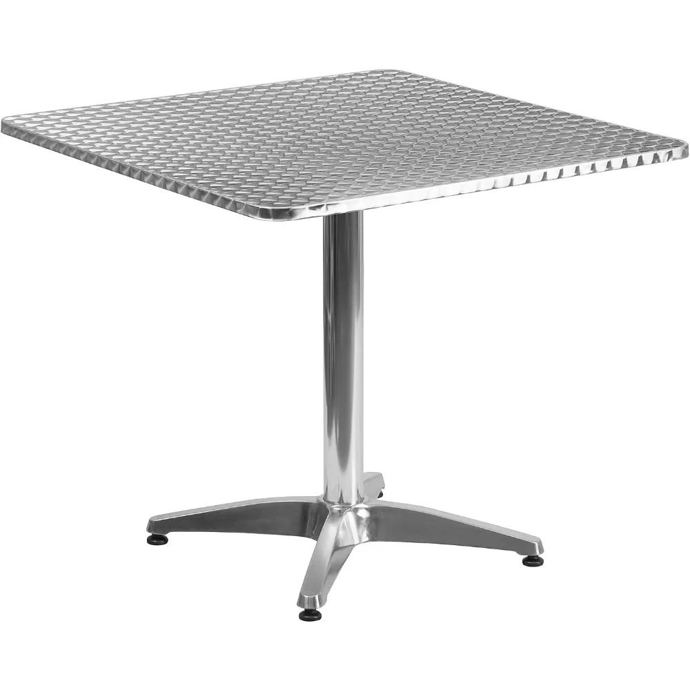 

Furniture 31.5'' Square Aluminum Indoor-Outdoor Table with Base