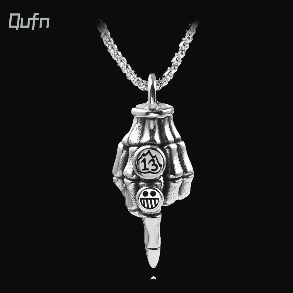 Funny Hand Gesture Middle Finger Pendant Necklaces Punk Doodle Neck Chain Necklaces For Women Men Jewelry Gift