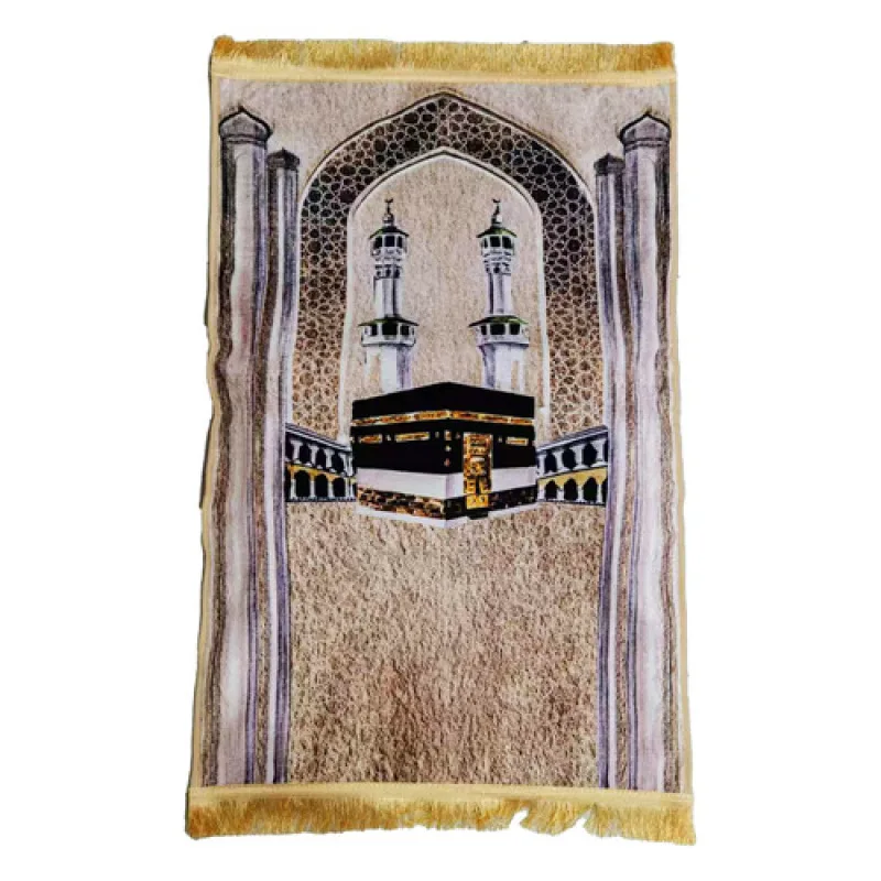 Gebedskleed woonkamer gebedsmat 70*110cm moslim islamitisch gebedskleed, tapijtmat, knielende polymat met vintage patroon, kwastje - afbeelding 2