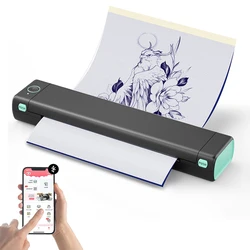 Máquina de impresión térmica para tatuajes, impresora de papel A4 profesional inalámbrica, Bluetooth, Compatible con Android e Ios, portátil