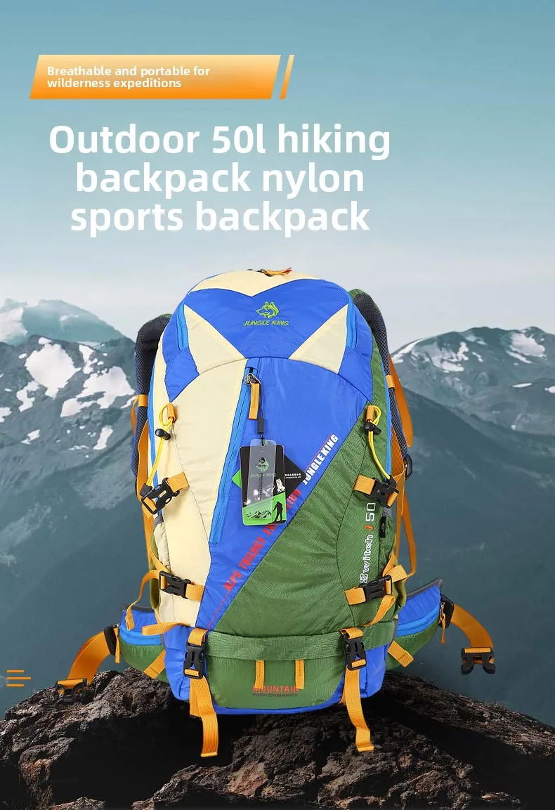 50L Wasserdichter Reiserucksack für Damen, Camping-, Wander-, Laptop-Tagesrucksack, Trekking- und Kletterrucksack für Herren, Wanderzubehör – Detail 8