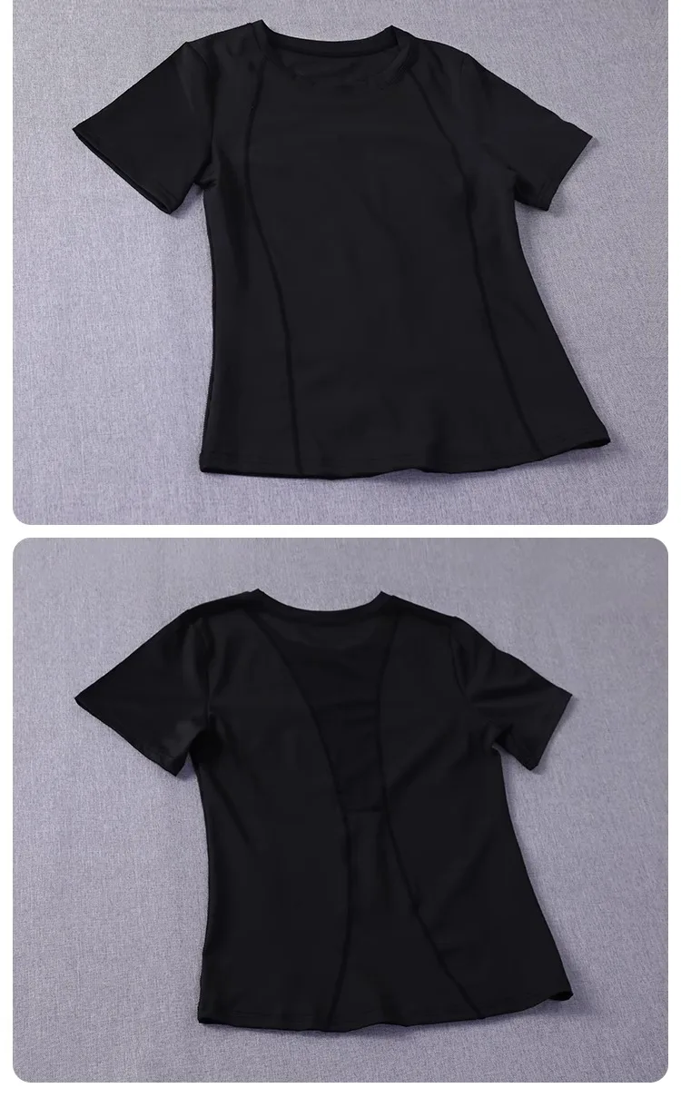 Atmungsaktives Mesh-Sport-T-Shirt für Damen, locker sitzendes, schnell trocknendes Yoga-Workout-Top, leichtes Sport-T-Shirt – Detail 8
