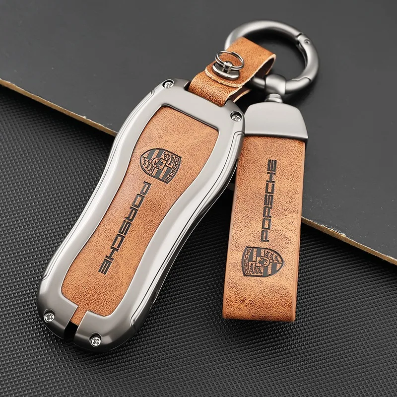 Zine-funda para llave de coche de aleación, carcasa para bolsa de llaves para Porsche Panamera Macan Cayenne Cayman Boxster 911 9ya 971, accesorios de protección