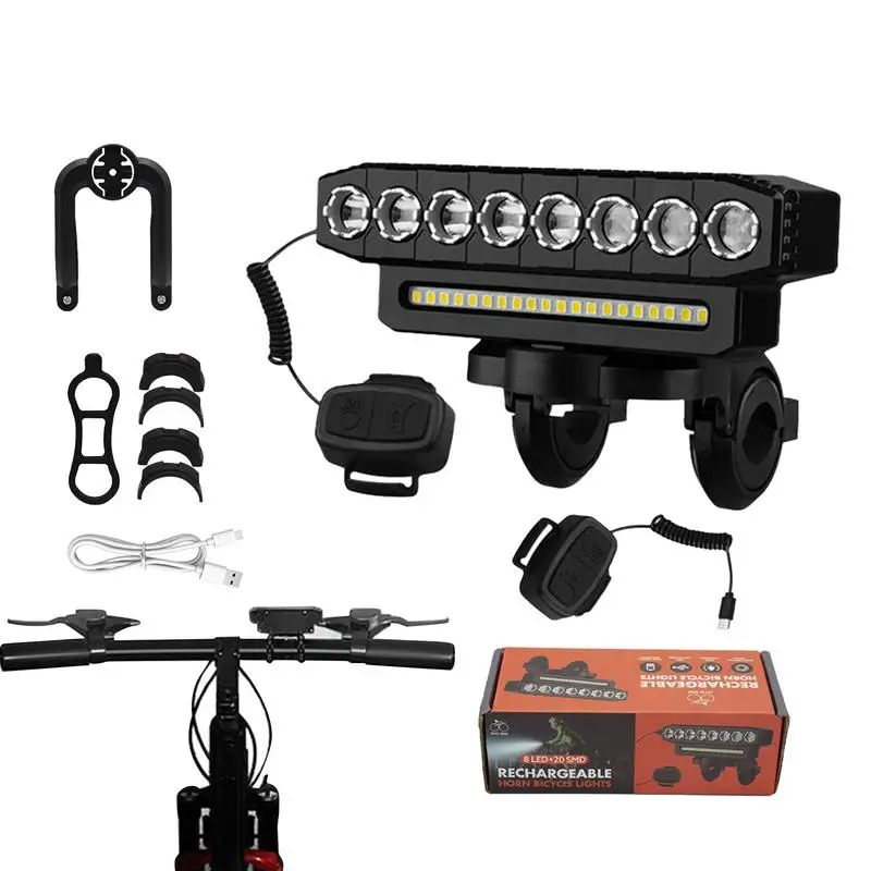 

Cycle Night Riding Front Light Rechargeable LED Cycle Headlight Front Light Cycle Supplies With Speaker 6 Light Modes Cycling
