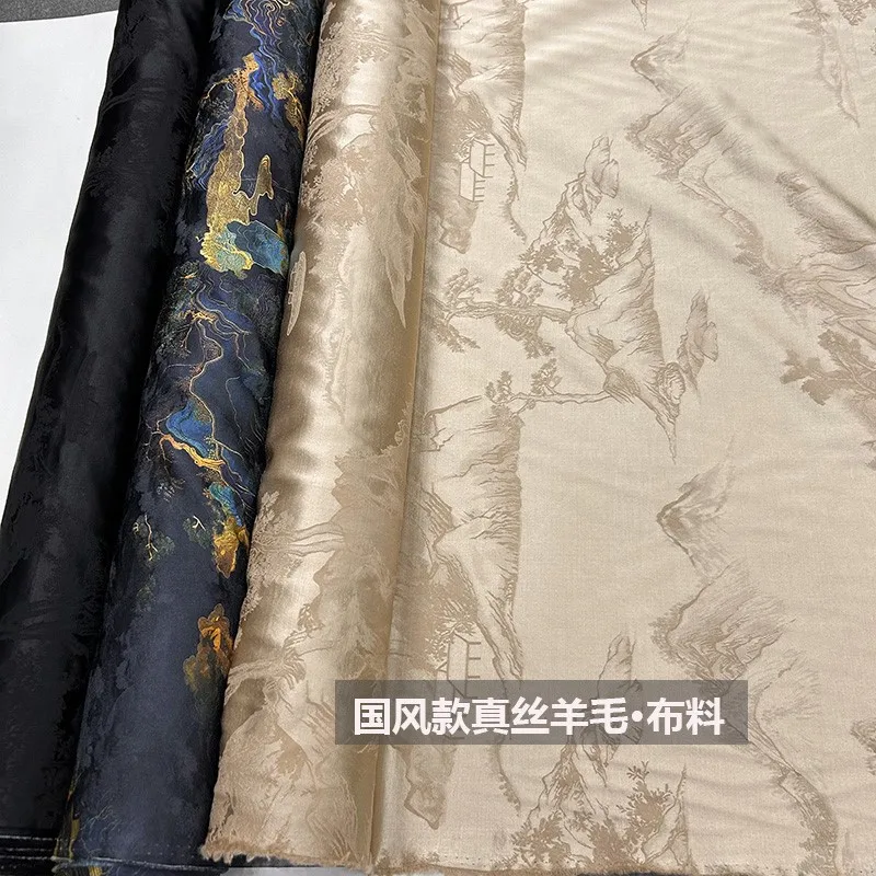 

Autumn new silk fabric Chinese style blouse vest skirt cheongsam pavilion wool clothing