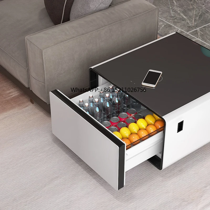 Multifunctional smart coffee table with 65liters refrigerators mini bar fridge wine & beverage smart table refrigerator