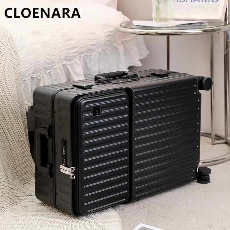 COLENARA muslimah bagaglio per Laptop apertura anteriore Trolley multifunzionale valigia per cabina con telaio in alluminio per PC