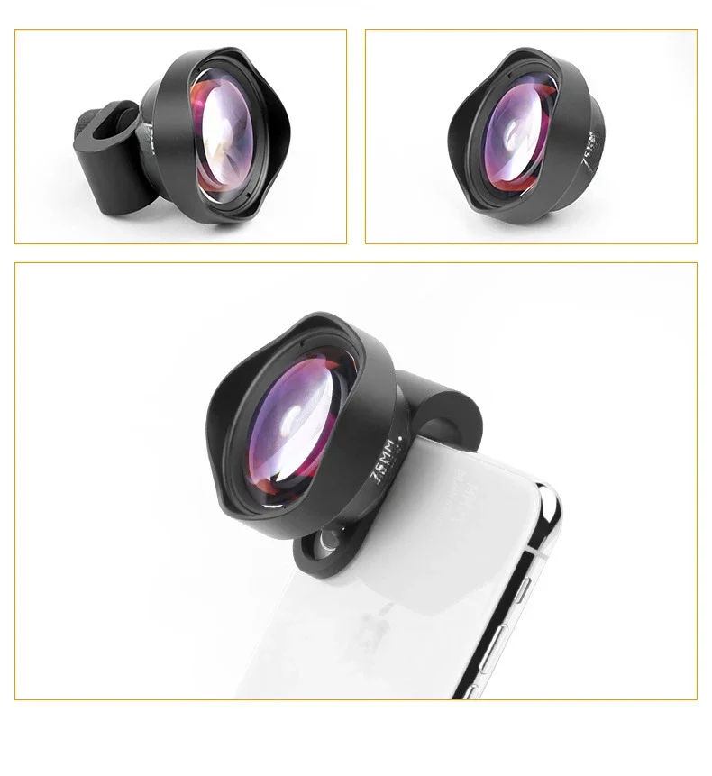 HD High-definition 75MM Telephoto Mobile Macro Lens, Easy To Master for Professional Photography!