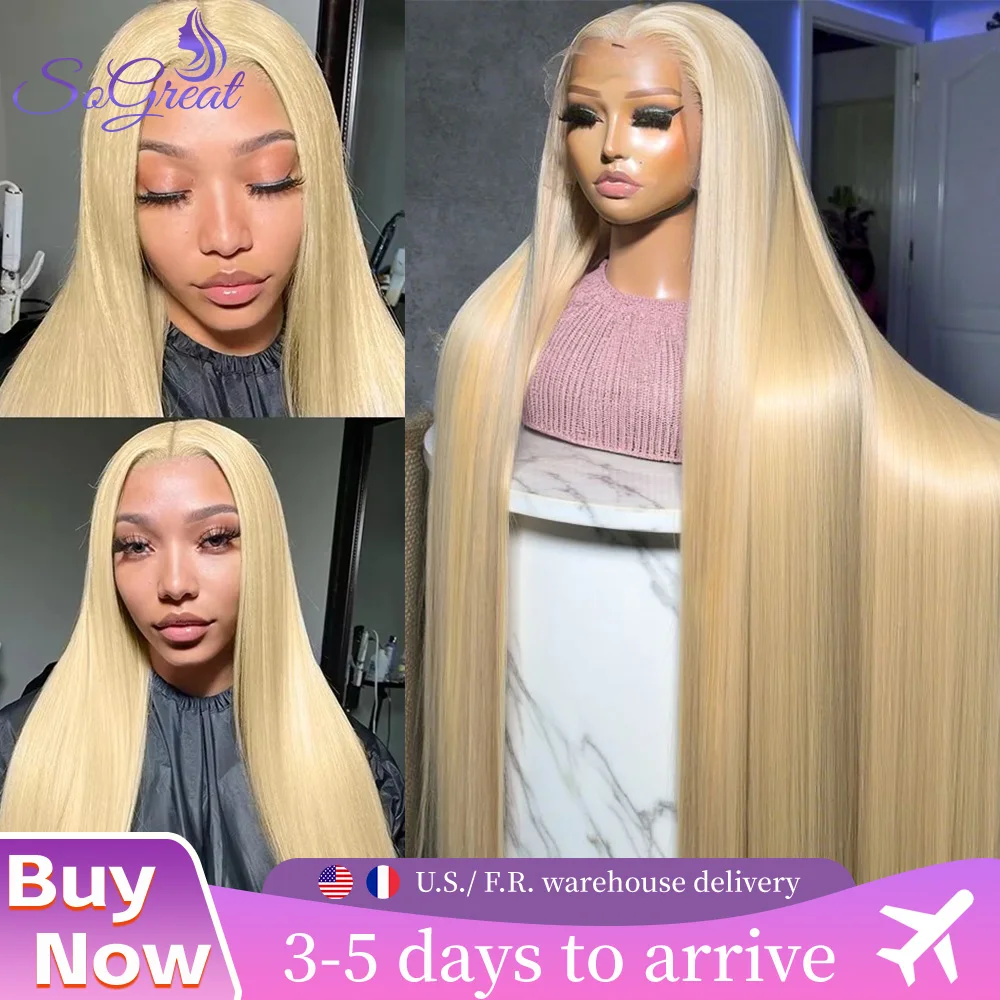 

SoGreat 13x4 кружевные фронтальные костяные прямые парики из натуральных волос 613 парик медовый блондин парик человеческие волосы цветные предварительно выщипанные бразильские волосы