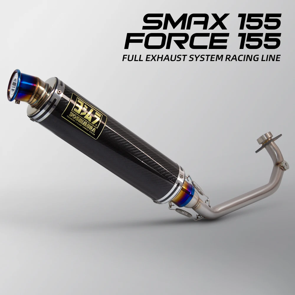 Motorcycle Exhaust with Muffler Full System Modified Front Pipe Carbon Yoshimura Hurricane GP-89 For SMAX155 FORCE155 SMAX 155