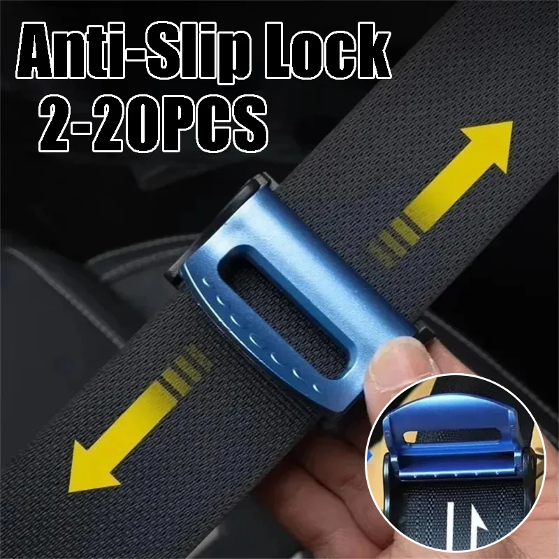 Anti-Slip Car Seat Belt Clip for Universal Fit Simple Clamp Locks Belt in Place Firm Secure Fastener for Auto Safety Belt