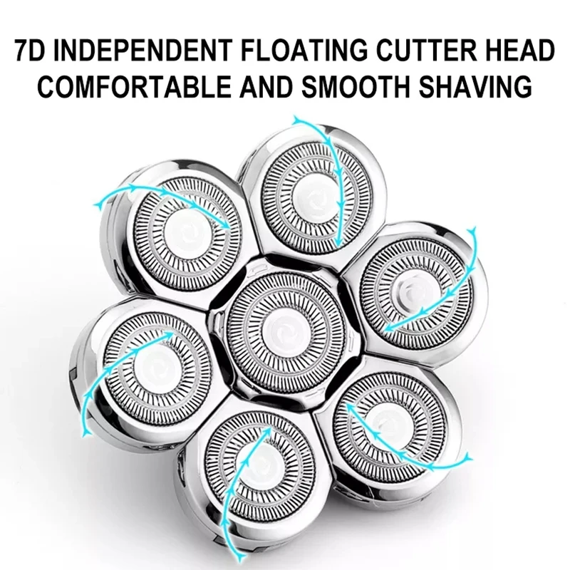 Shaver Replacement 7 Heads 7Razor Head Shaver Head 7 Head Beard Cutter Blade Compatible With Most Rotary Shavers