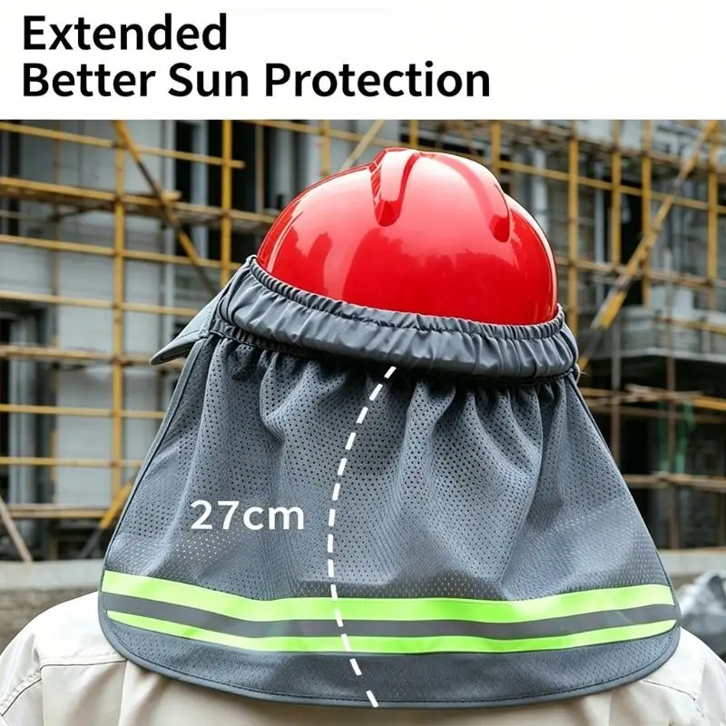 R7UF Reflective Work Sun Hat with Solar Fan and Neck Shade Coverage Wide Brims