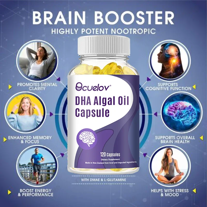 DHA Algal Oil  Capsule Enhancer Memory Enhancers for Brain Amnesia Protect Brain Nerves Memory and Focus Supplement