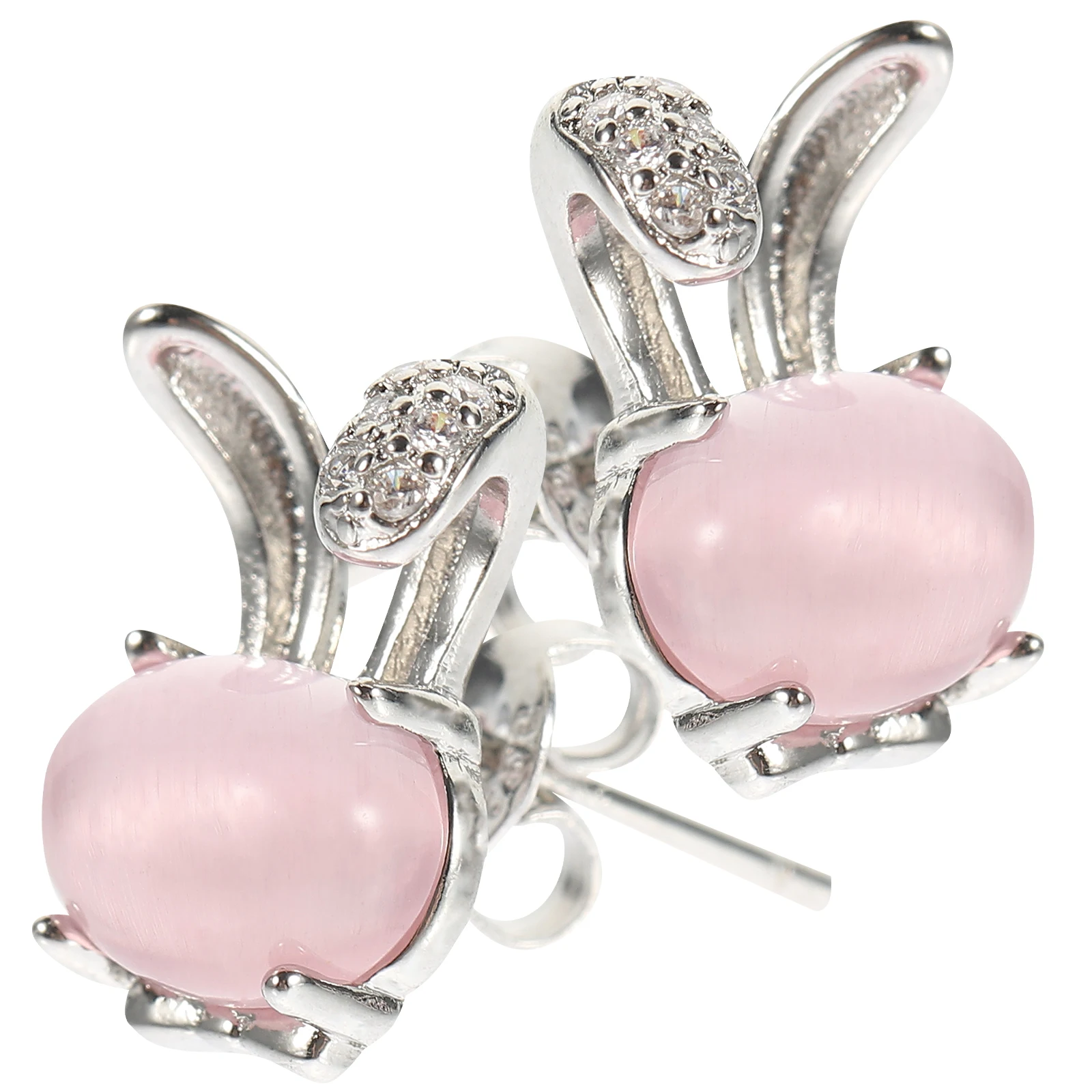 

Rabbit Stud Earrings for Women Girls Pure White Copper Rhinestones Gift Easter Party Fashion Cute Bunny Ear Studs