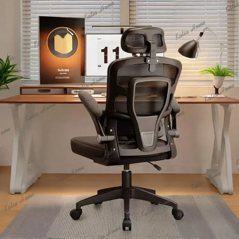 Silla de oficina con reposacabezas gris, cómoda, con reposabrazos, ideal para conferencias, uso en ordenadores y videojuegos, diseño de gran tamaño.