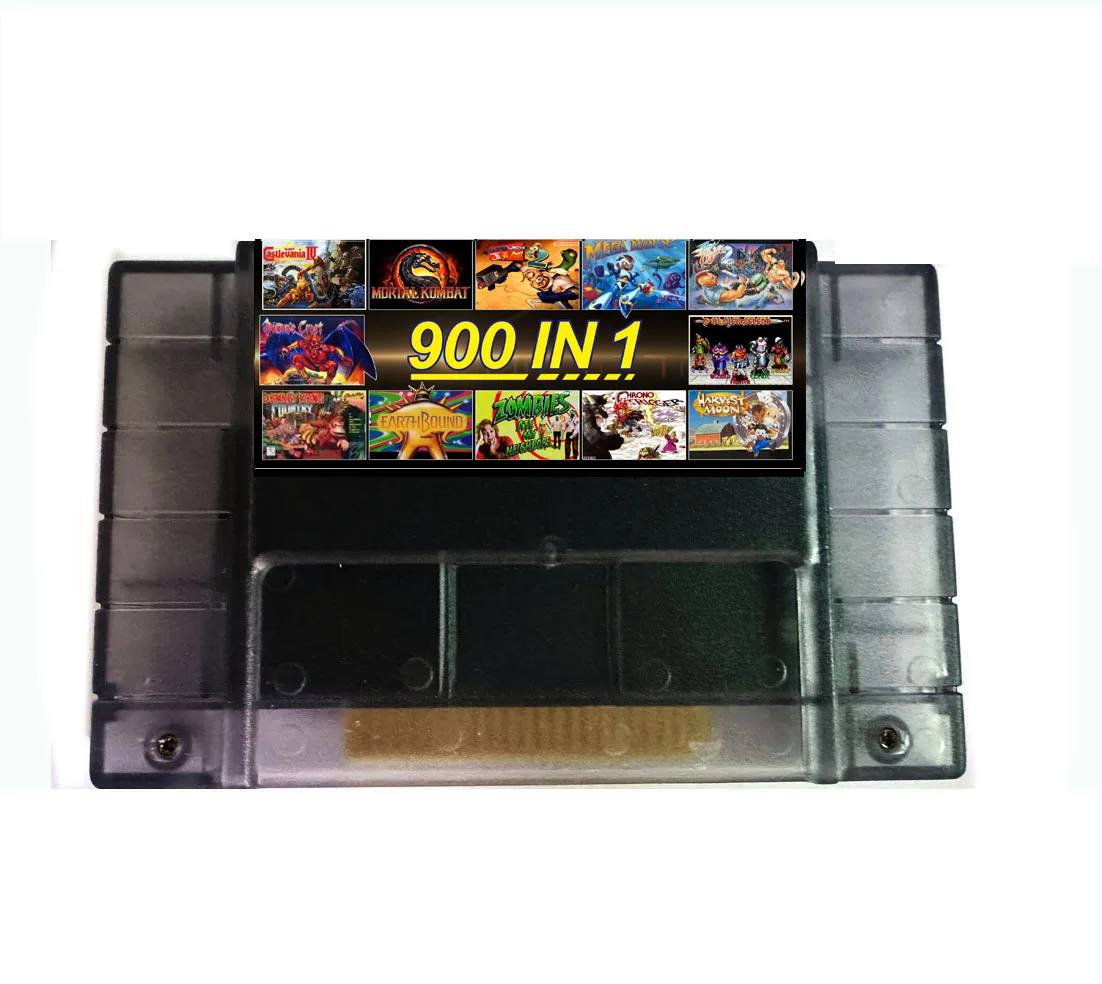 DIY SNES 900 in 1 Game Cartridge version for  V1 US/JP/EU  Edition 16-bit Game Console Cartridges