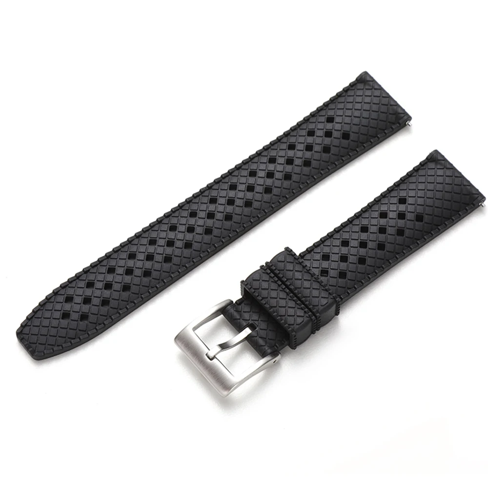 FKM Watch Strap for Men, Pulseiras Fluororubber, Porous Quick Release, Acessórios para Relógios de Mergulho Masculino, Alta Qualidade, 20mm, 22mm