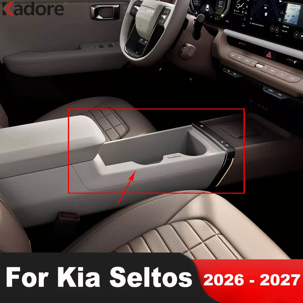 

For Kia Seltos 2026 2027 Carbon Fiber Car Center Console Gear Shift Box Panel Cover Molding Trim Interior Accessories