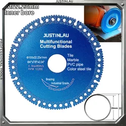 Brazed Diamond Saw Blade For Steel Metal Stone Cast Iron Rebar Aluminum All Purpose Demolition Contractors Cutting Disc 22.23mm