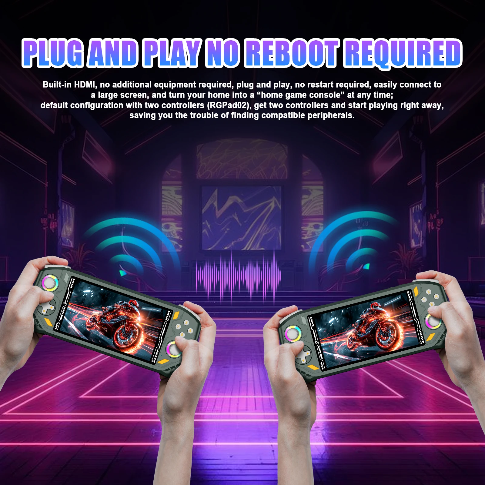 Handheld Game Console 5.5 Inch IPS HD Display Dual System Retro Gaming Console 2.4G WiFi Emulator Player RGB Joystick Portable