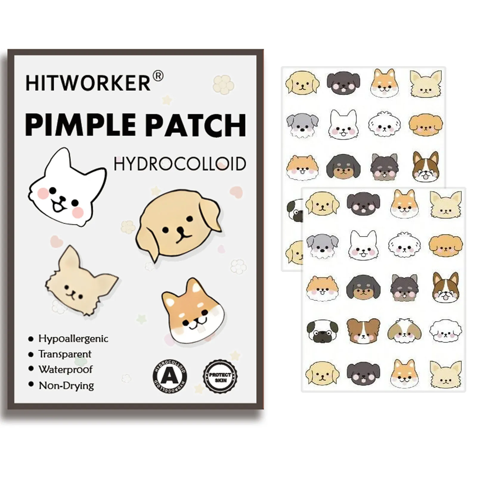 40PCS Cute Animal Shape Hydrocolloid Blemish Patches Cartoon Face Stickers Skin Care Patches
