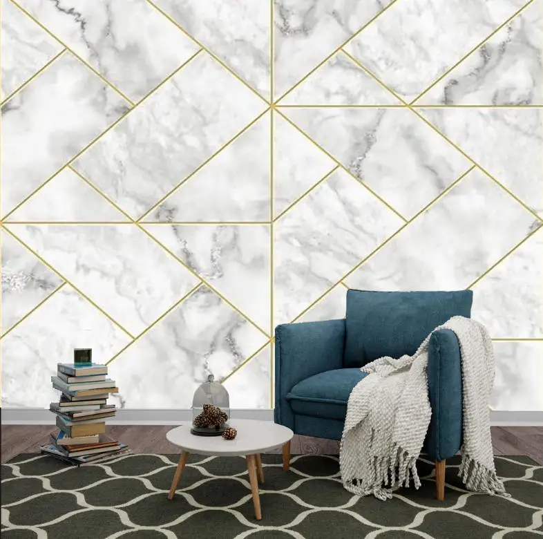 Modern Minimalist Abstract Geometric Marble 3D Wallpaper Customizable Bedroom Study Background Decor Custom Wallpaper mural