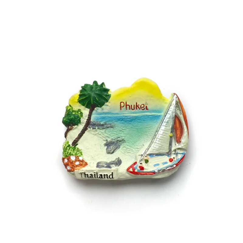 

Thailand Phuket Beach Sailboat Seaside Scenery Creative Magnetic Refrigerator Magnet Travel Souvenir Gift