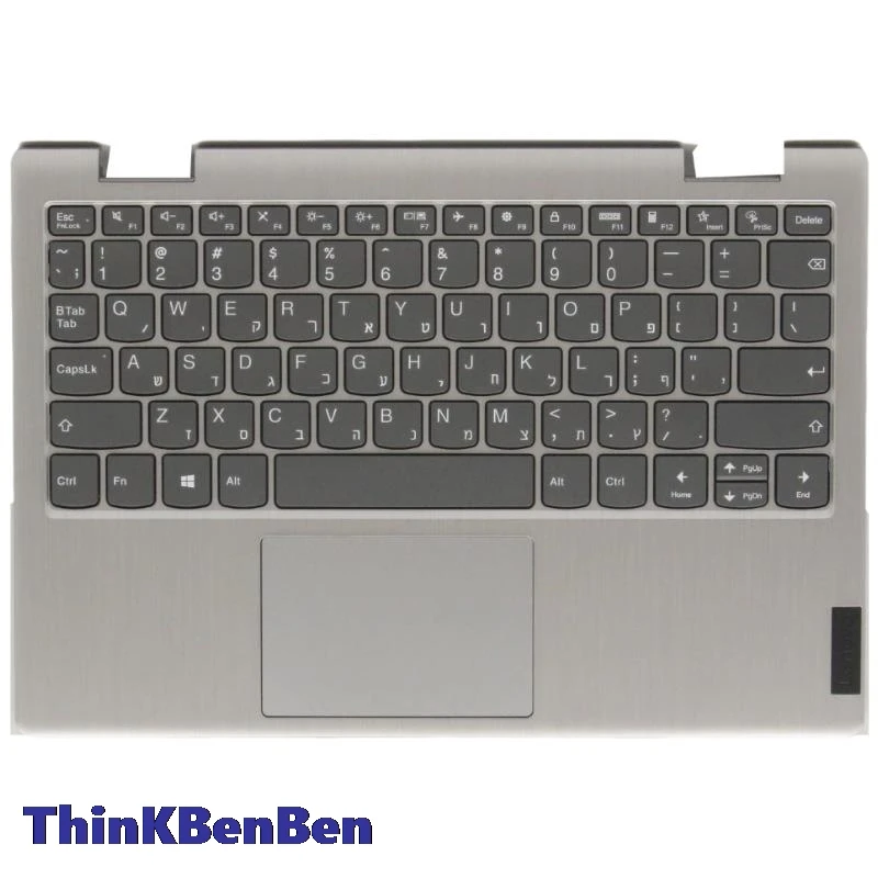 HB Hebrew Israel Platinum Grey Keyboard Upper Case Palmrest Shell Cover For Lenovo Ideapad Flex 3 11 11IGL05 11AGL05 5CB0Z51630