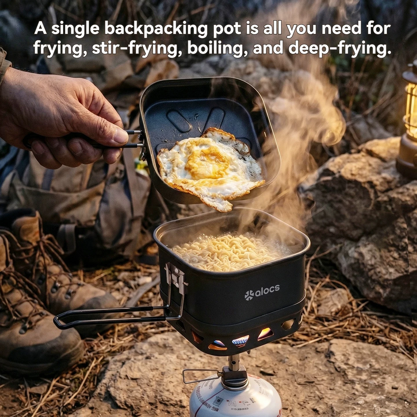 ハイキング用のインスタントラーメン調理鍋、キャンプ用の軽量ア - Camping Cooking Noodles のレビューと価格