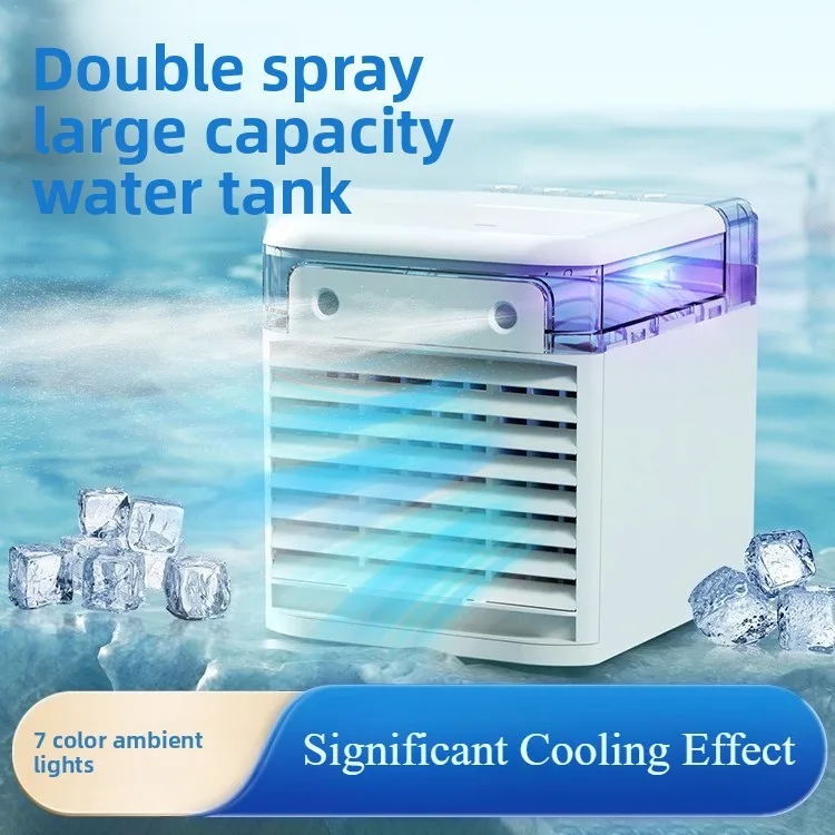 

Outdoor Camping New Double Spray USB Charging Desktop Mini Air Cooler Mini Summer Spray Fan Small Water-Cooled Air Conditioner