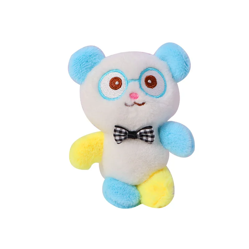 

14 см 40 шт., оптовая продажа, шт., оптовая продажа, цветные блокированные Dr. Panda, плюшевый рюкзак с пандой, очаровательный брелок, игрушка, кукла, подарок