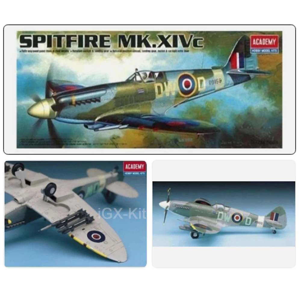 

Academy 12484 1:72 Scale British Spitfire Mk XIVc Fighter Airplane Aircraft Plastic Model Building Kit Hobby Craft Making Toy