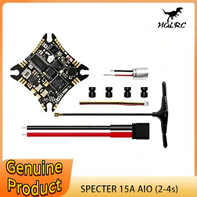 

HGLRC SPECTER 15A AIO MPU6000 F411 Flight Controller Bluejay 15A 4in1 ESC UARTS ELRS 2.4G RX 2-4S 25.5X25.5mm for RC FPV Drones