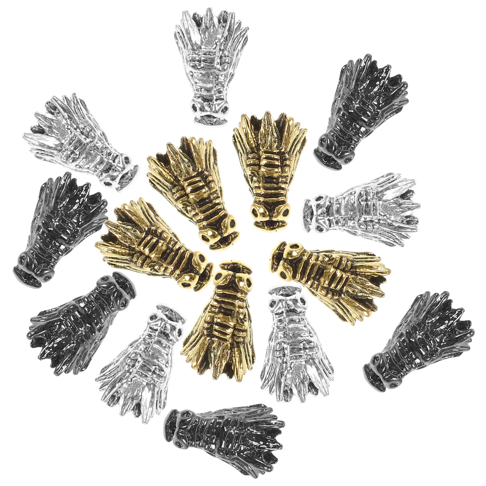 

15 Pcs Faucet Transport Beads Dragon Craft Charms Jewelry Making Spacer Head Beading