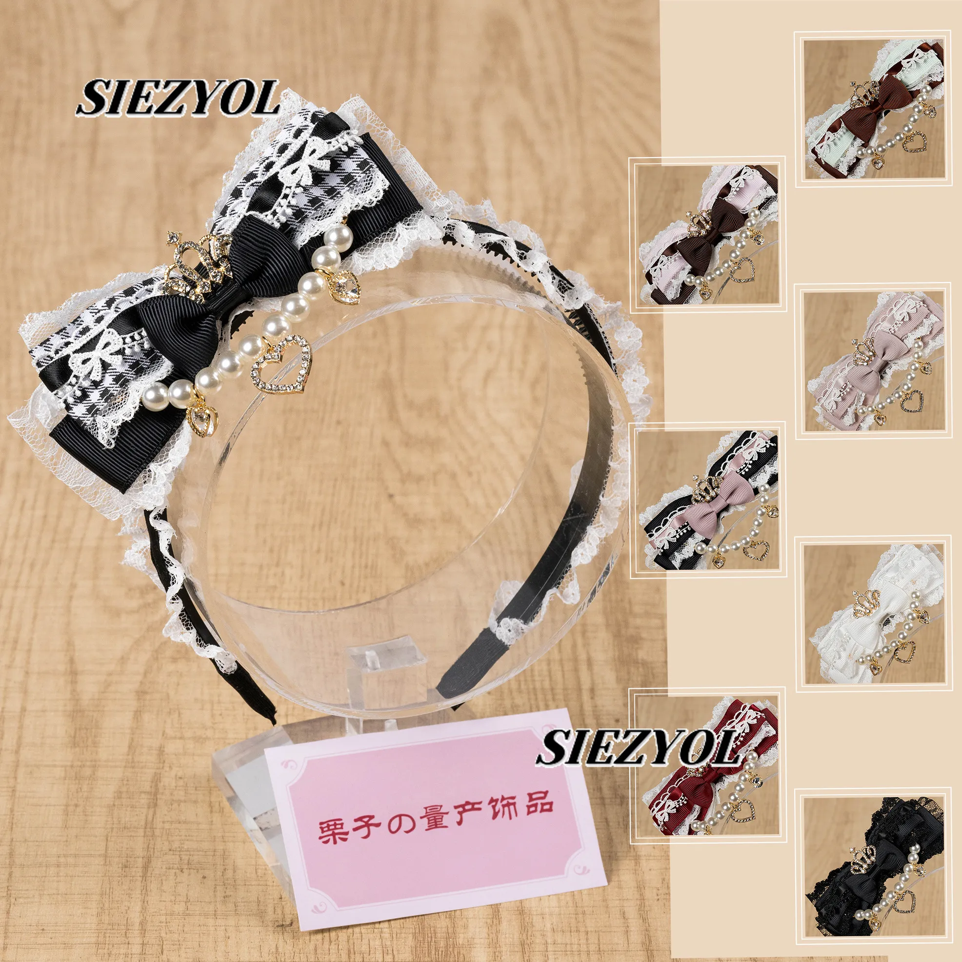 japanese-mass-produced-side-bow-color-blocked-pearl-string-headband-lolita-kc-headwear-kawaii-sweet-girls'-hair-accessory
