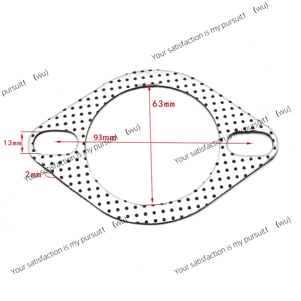 5 pieces/batch 2.5 inches = 63mm, GM engine exhaust gasket with two holes