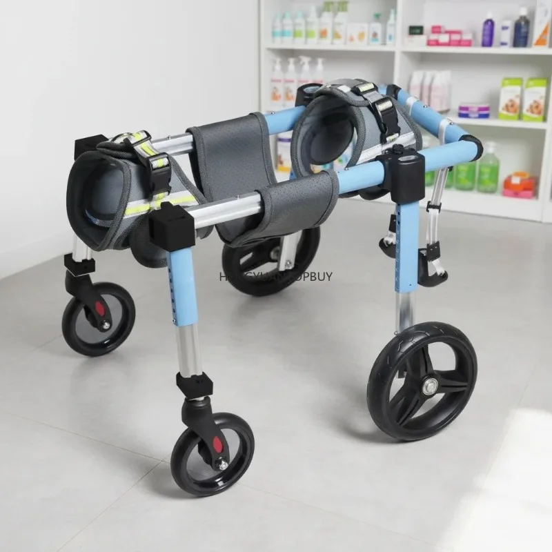 Lightweight Aluminium Alloy Dog  Pet Dog Disability Assistance Vehicle, Hind Limb Recovery 4-wheels