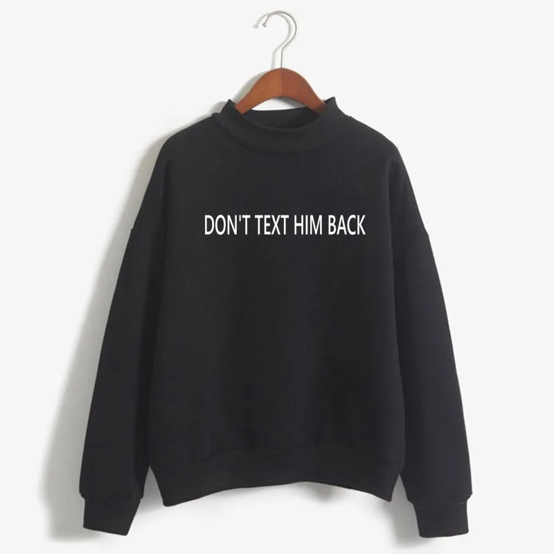 

DON'T TEXT HIM BACK letters Print Woman Sweatshirt Sweet Korean O-neck Knitted Pullover Autumn Winter Candy Color Women Clothes