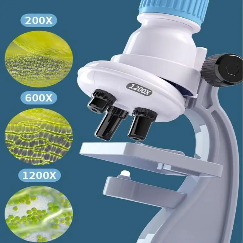 Interactive Kids Science ตั้งกล้องจุลทรรศน์ความละเอียดสูงสำหรับการสังเกตทางชีววิทยาและการศึกษาธรรมชาติ A2UB