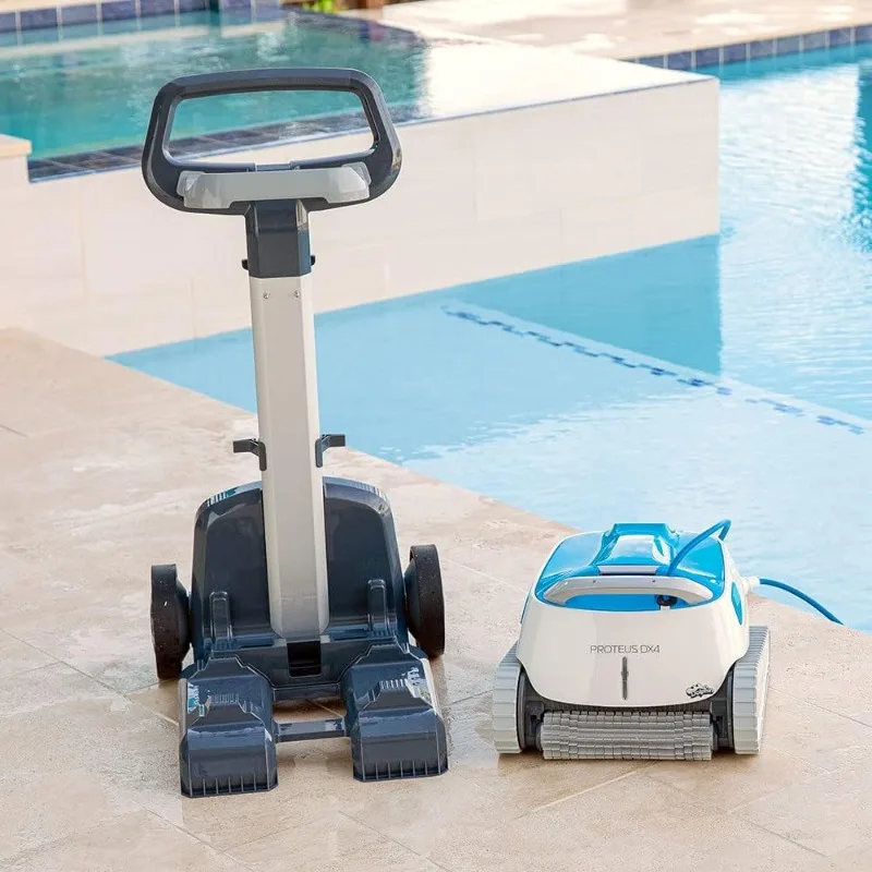 Dolphin Proteus DX4 Automatic Robotic Pool Vacuum Cleaner Includes Caddy for Easy to Transport and Storage, for In-Ground Pool