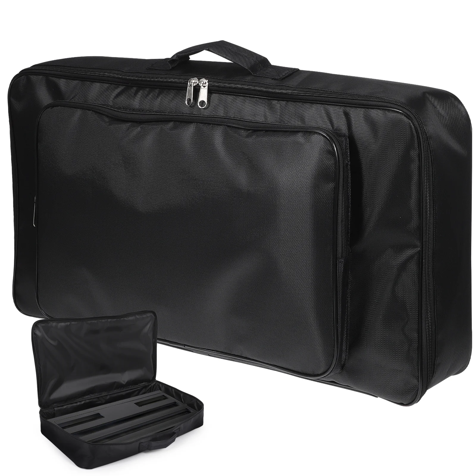 

Guitar Effect Pedalboard Carry Bag Black Abrasion Resistant Nylon Comfortable Non-Slip Handle Convenient Zipper Pedalboard