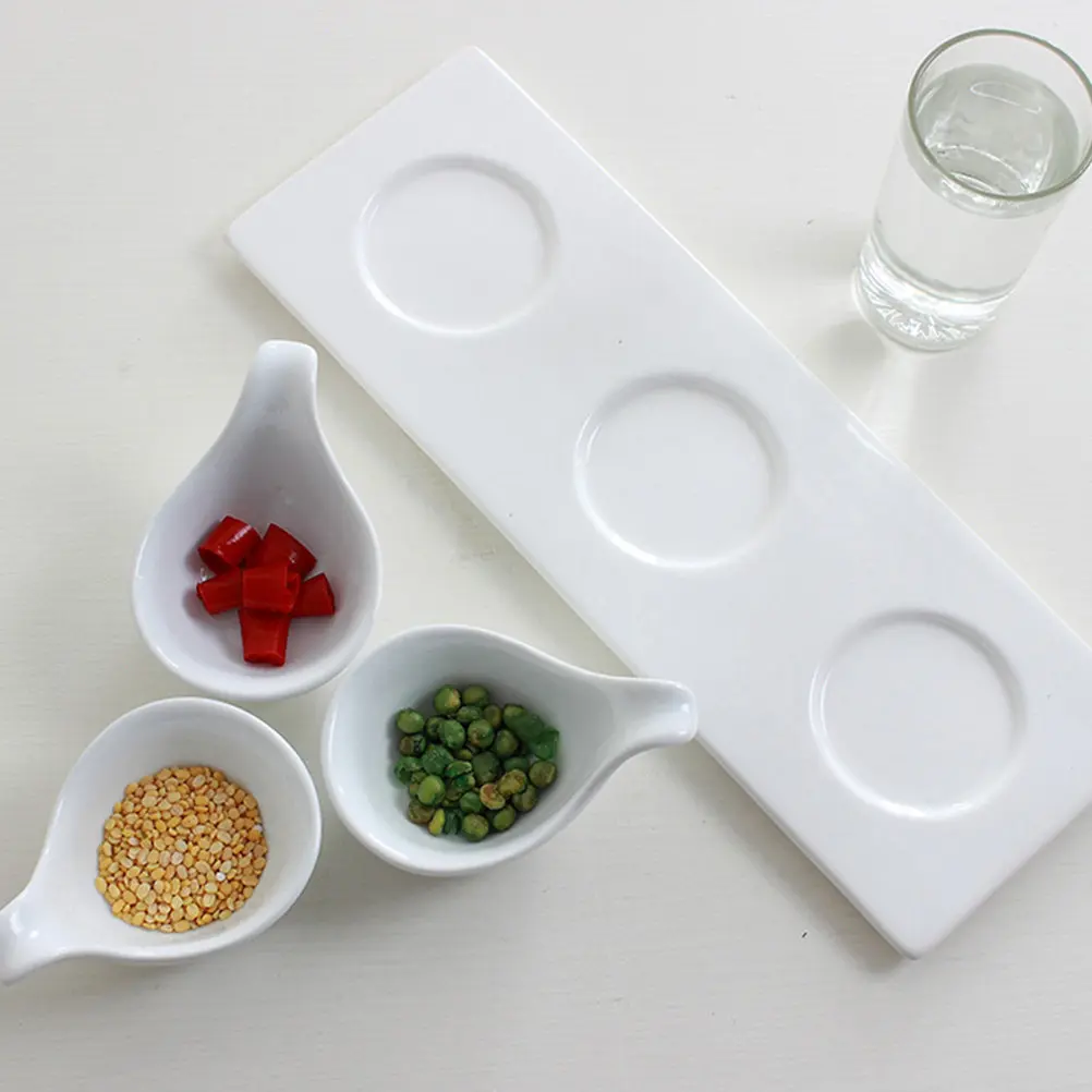 

Appetizer Spoons Ceramic Condiment Bowls Caviar Tableware Dish Dipping Teaspoon Sauce Plate