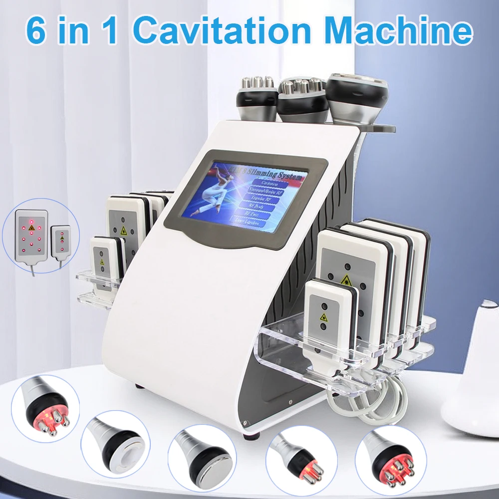 Cavitación ultrasónica KIM8 6 en 1 40K vacío frecuencia multipolar láser 8 almohadillas Lipo máquina de adelgazamiento dispositivo de masaje de moldeo corporal